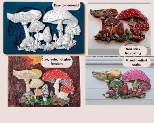 Silicone mould decor mushrooms