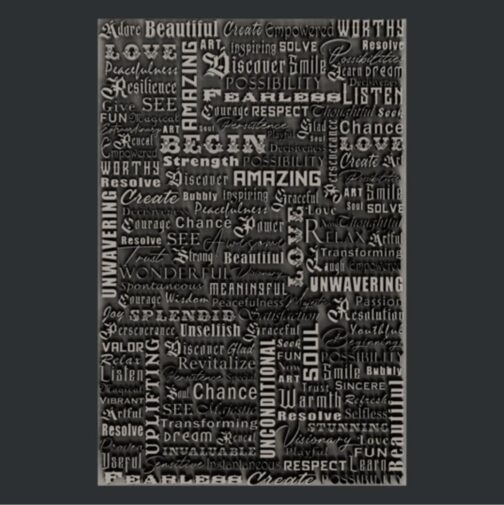 Empowering words silicon texture sheet