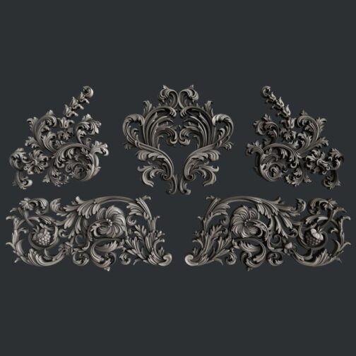 Flourishes set 3 silicon moulds