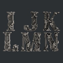 Silicon moulds letters IJKLMN Zuri Design