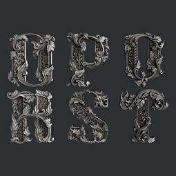 OPQRST Monograms Letters Mould
