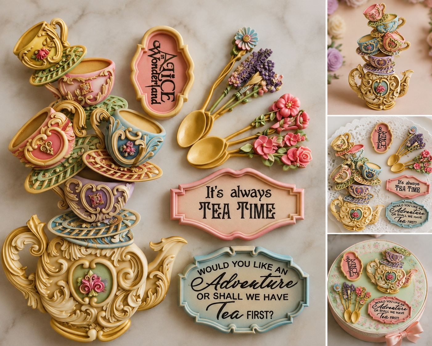 Tea Time Silicone Mould - Alice in Wonderland Collection - Image 4