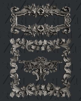 Baroque Rectangular Frames Silicone Mould