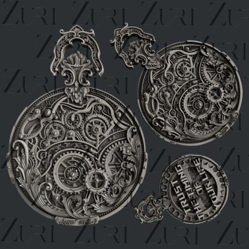 Steampunk pocket watch 1 silicone mould resin clay food safe