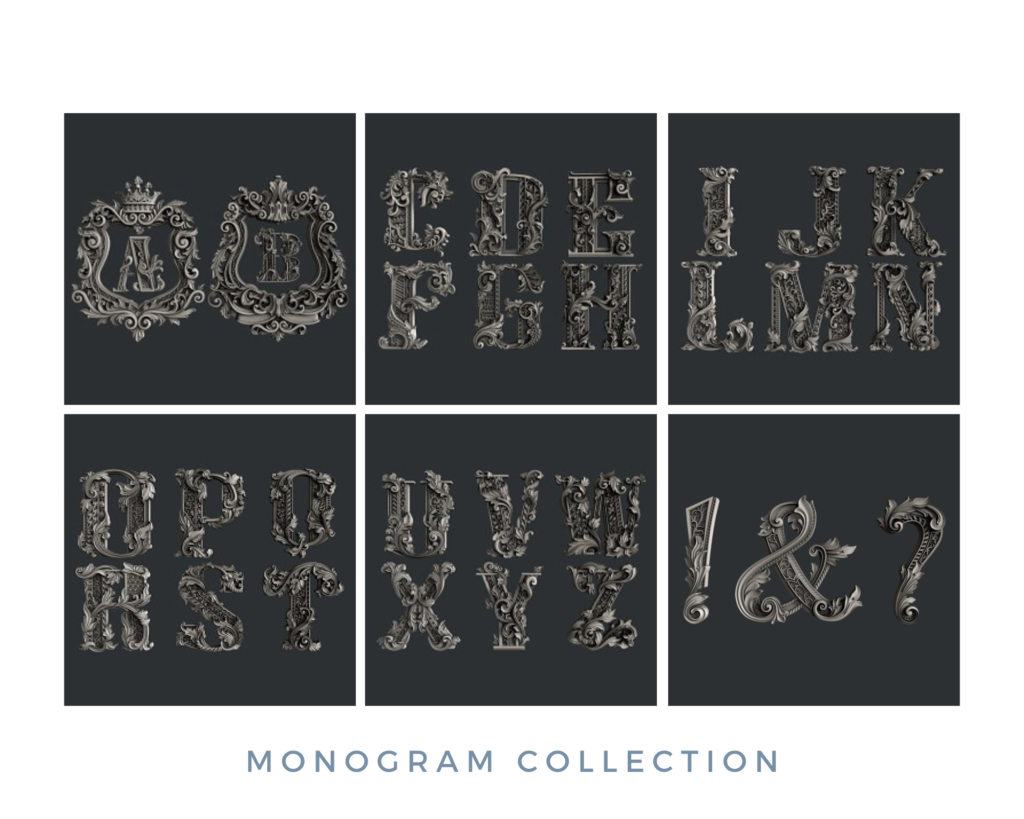 Bundle MONOGRAM COLLECTION Silicone Moulds