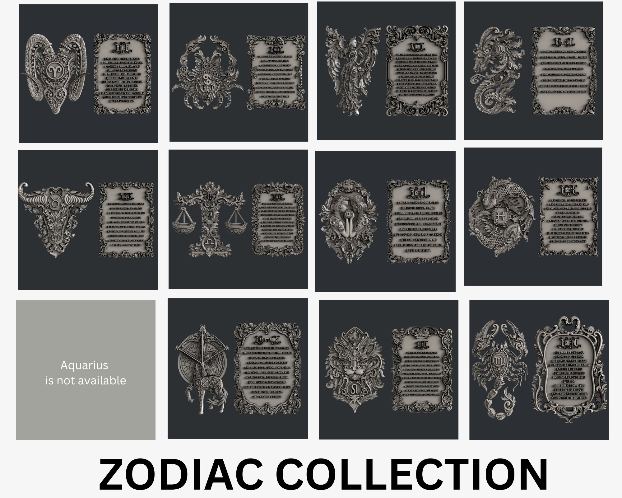 ZODIAC COLLECTION silicone moulds resin clay