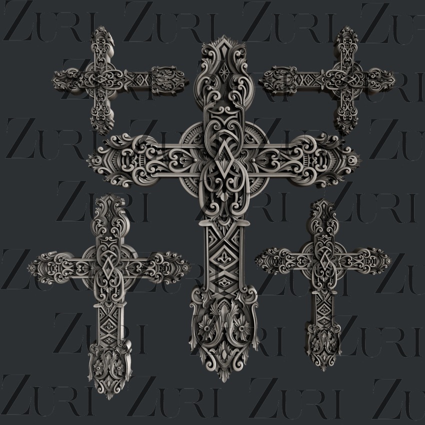 Ornate Cross Set 2 silicone mould resin clay food