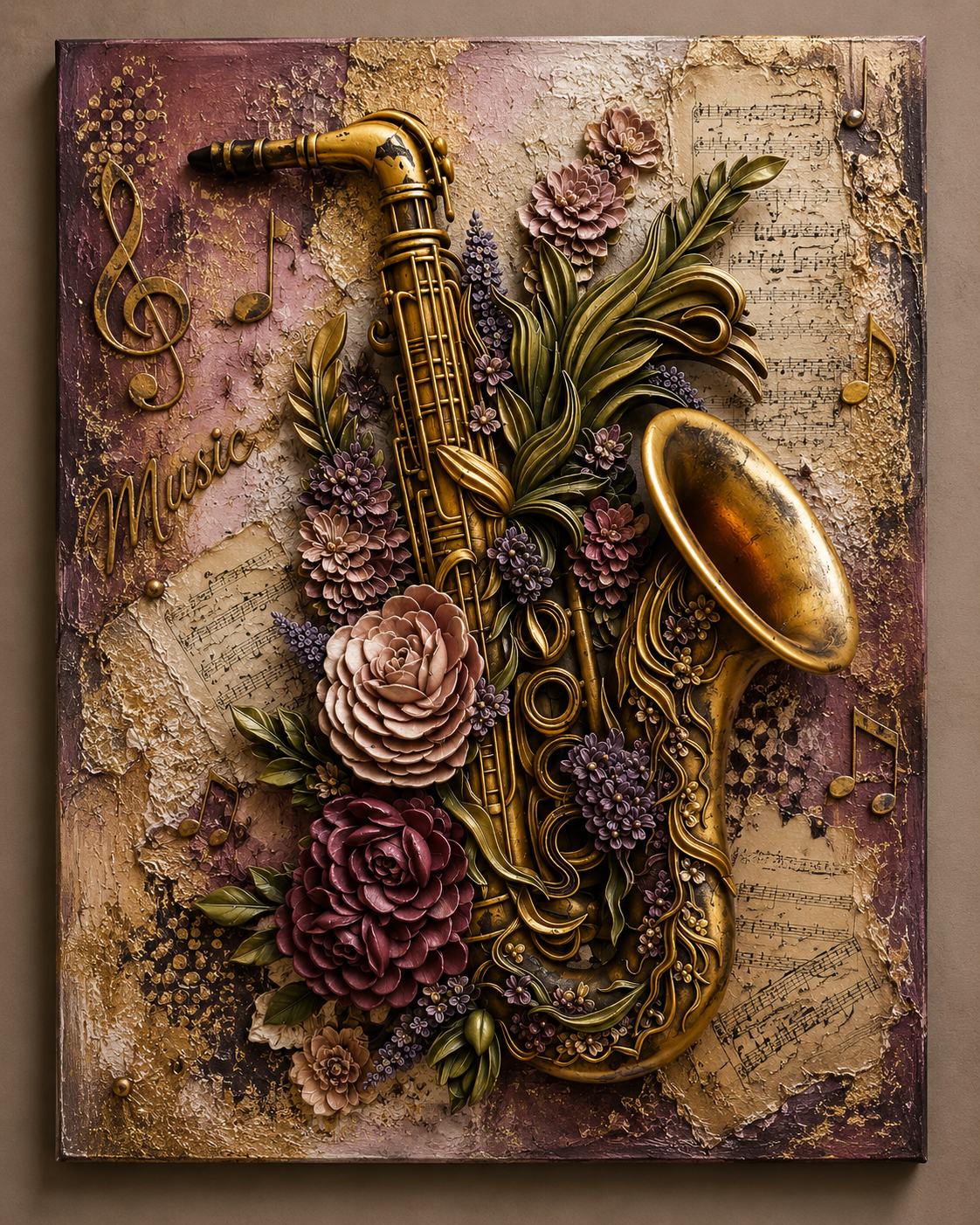 Floral Saxophone Silicone Mould - Image 3