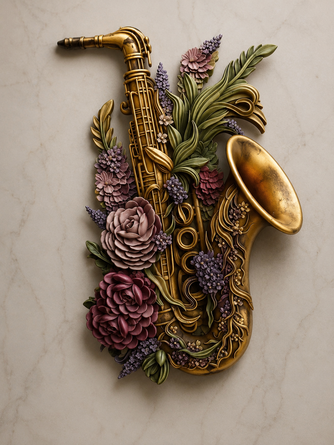 Floral Saxophone Silicone Mould - Image 2