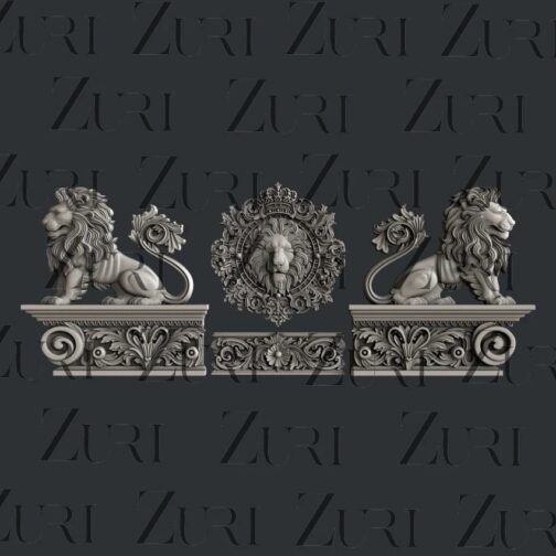 Baroque Lions silicone mould resin clay food safe