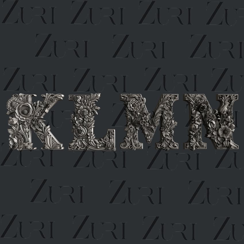 KLMN Floral Letters Silicone mould